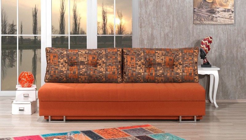 Orange Fabric Queen Size Sofa Bed Avana Sofa Beds Star Modern