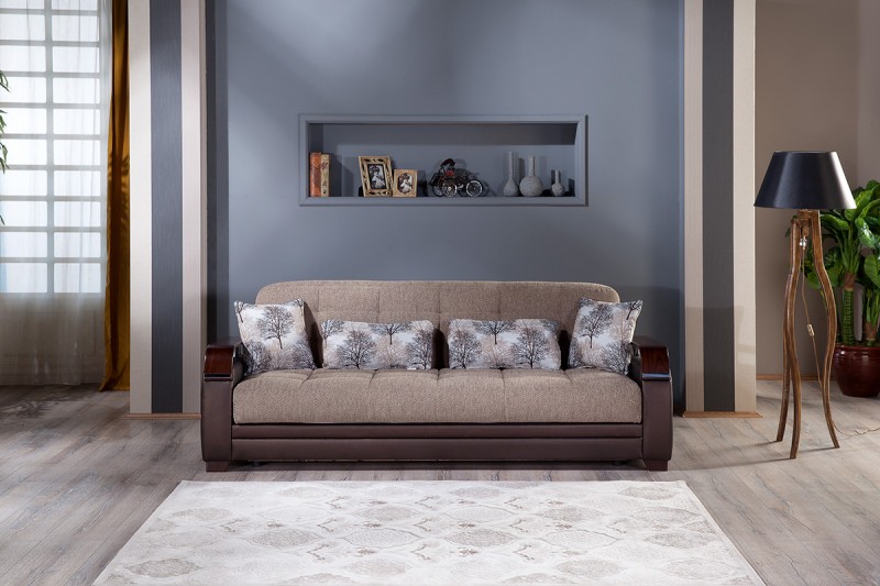 Sunny Sofa Bed Light Brown Microfiber Sofa Beds Star Modern Furniture