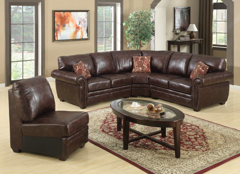 Novara Leather Sectional Living Room Furniture Collection