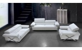 Linx Modern White Leather Sofa Set