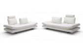 Contemporary White Leather Sofa Set