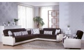 Orlando Sectional Sofa Bed In Dark Brown Color 