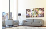 Moroni 578 Grey Modern full Italian leather sofa set