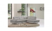 969A - Modern Taupe Italian Leather Sectional Sofa with Adjustable Backrests