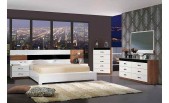 Contemporary Design Two Color Bed and 2 Night Stands 00308