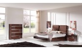 Caprice Walnut Modern Italian Bedroom set -N