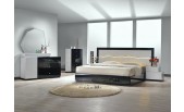 Eva Modern Lacquered White and Black Bedroom Set