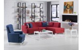 Cantil Sectional (Zigana Marsala/Dark Blue)