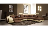 T6804 Modern Leather Sectional Sofa with Recliners