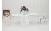 Savor - Modern Round Extend-able White Dining Table