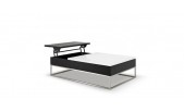 A902P - Modern White Coffee Table with Pull-Out Tray and Storage - GE
