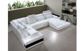 Milan White Leather Sectional-GE