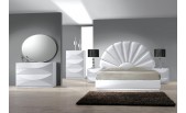 England White Leatherette Platform Bed