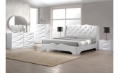 Milan White Leatherette Bed