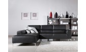 Black Leather Sectional-GE