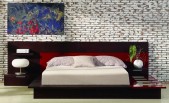 Contemporary Walk-On Platform Bed with Nightstands