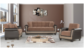 Brown Fabric Sofa Bed Duncan