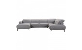 Divani Casa Hudson Modern Grey Fabric Sectional Sofa