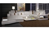 Modern Bonded Leather sectional Sofa with Light-6104
