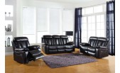 1639 Bonded Leather Recliner Sofa Set Black