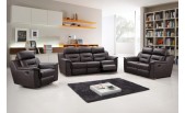 8049 Bonded Leather Recliner Sofa Set Brown