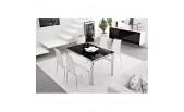 Calligaris Baron (Metal-Black Glass) Extendable Dining Table CS/4010-MV 130