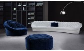 Cosmopolitan - Blue and White Sofa Set with Ottoman