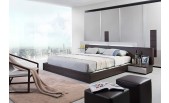 Modrest Gamma Contemporary Brown Oak Bed with Storage