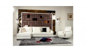 K8364 - Modern White Cow Accented Sectional Sofa Set - GE