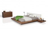 Octopus Modern Low Profile Walnut Platform Bed set