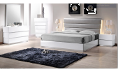 Flow Lacquered white and bonded leather bedroom set