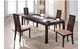 Modern Dining Set 5Pc in Dark Walnut - D8496