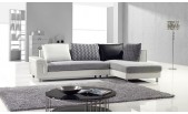Modern Gray and White Fabric Sectional -EA