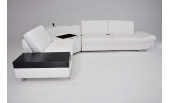 Modern White Italian Leather Sectional w/Audio System G4648