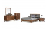 Novel Modern Grey & Walnut Bed set