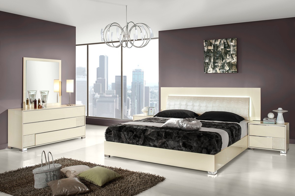 Modrest Grace Italian Modern Beige Bedroom Set Star Modern