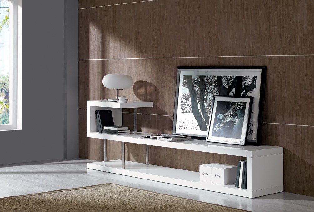 White lacquer entertainment hot sale center